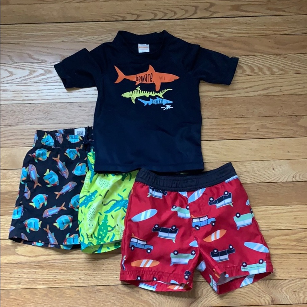 Boys Gymboree, Gap swimsuit lot, sz 12-18-24 mo